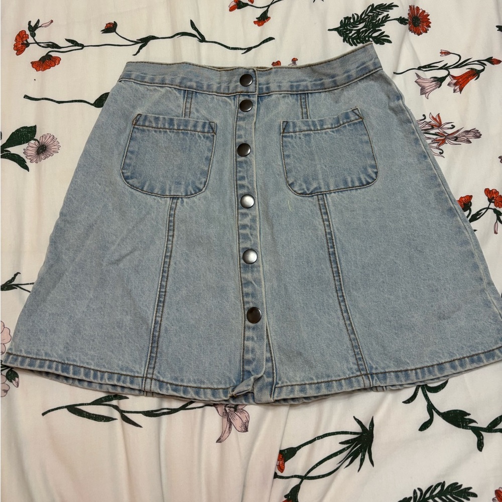 Urban Outfitters Light Wash Blue Denim Mini Skirt
